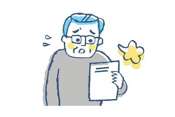 驚いているおじいちゃん