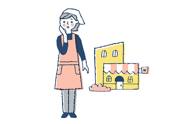 心配顔の店員さん